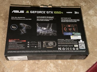 ASUS NVIDIA GeForce GTX 1050 Ti 4GB GDDR5 Dual-Ball Fan DVI HDMI