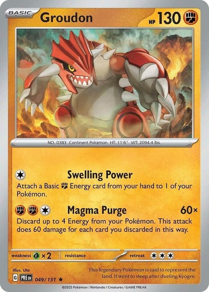 Groudon - 049/131 - Rare - Reverse Holo - Near Mint
