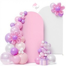 6.6FT Arch Backdrop Cover One Piece Double Color , Light Pink/White Spandex ...