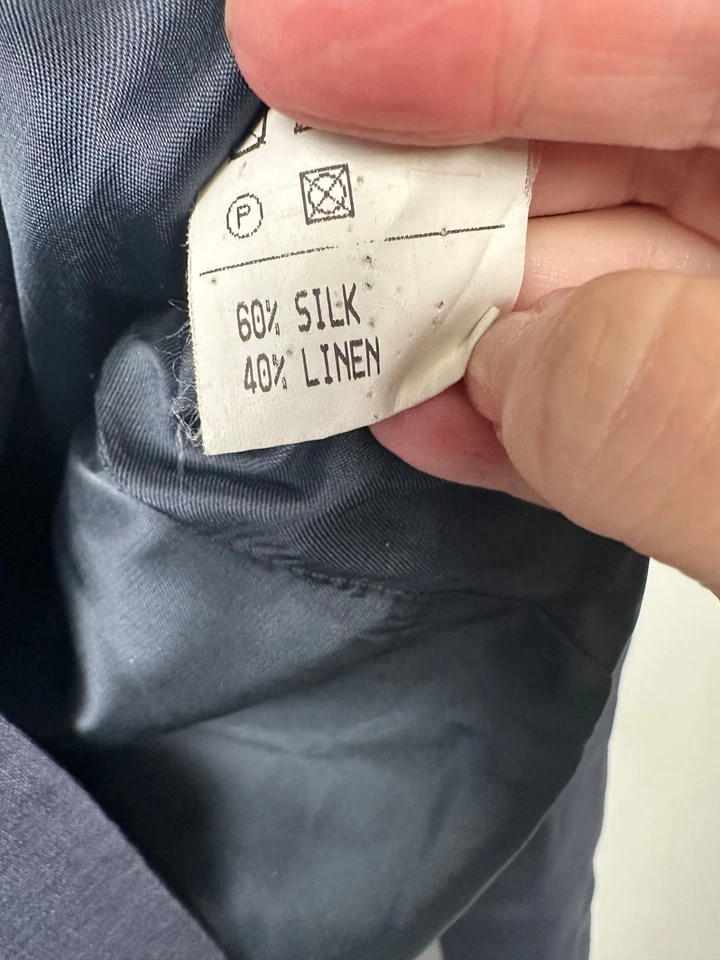 Chaqueta Blazer Barneys New York Talla 6 Lino Mezcla Seda, Forrada, Bolsillo Mujer C5 Foto 3 de 4