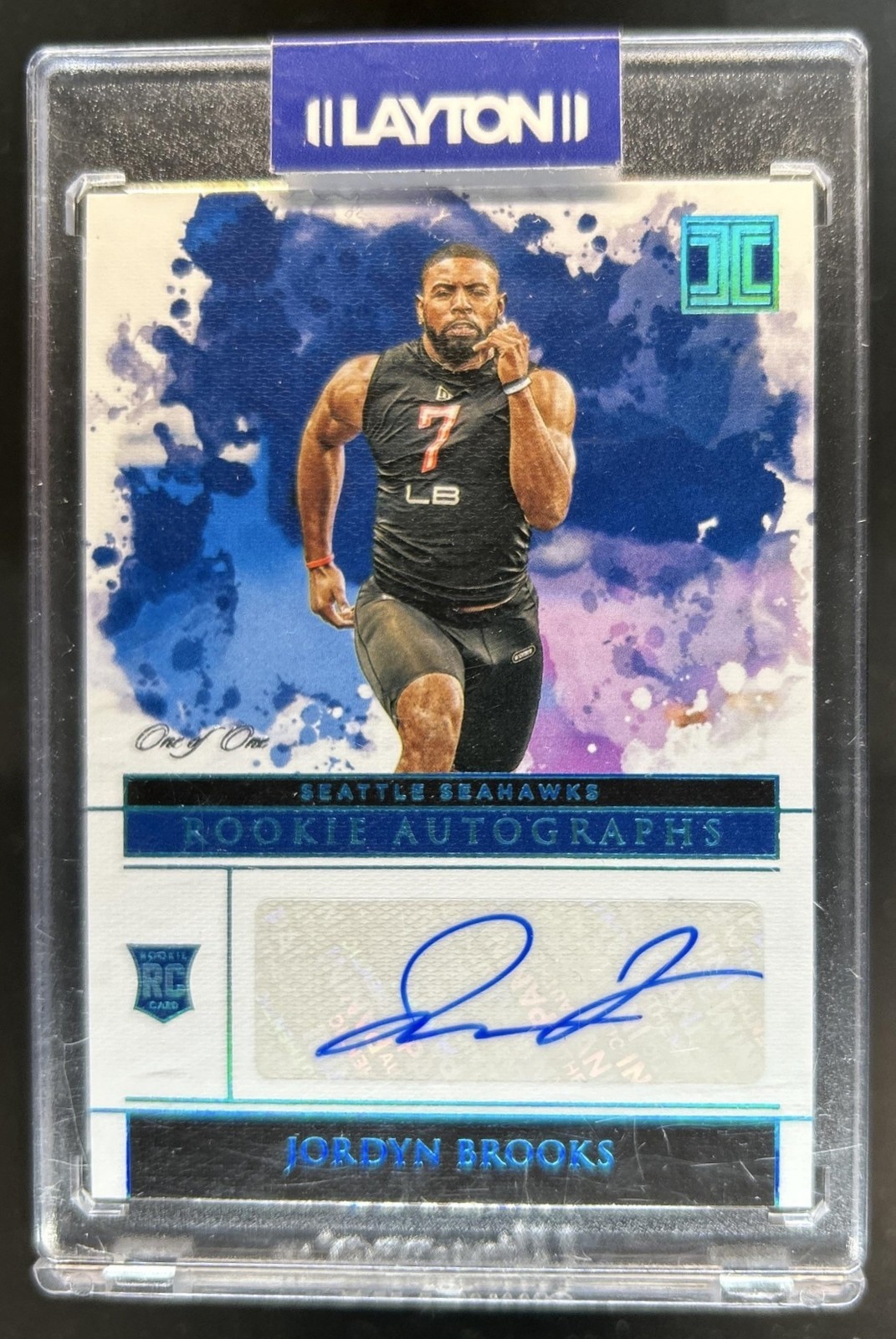 2020 Panini Impeccable Jordyn Brooks RC Platinum Rookie Auto #1/1 Seahawks