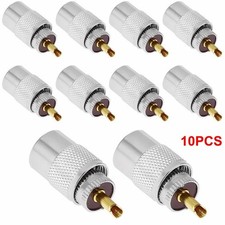 10Pcs UHF PL259 Solder Connector Male Plug W/Reducer For RG8X Coaxial Coax Cable