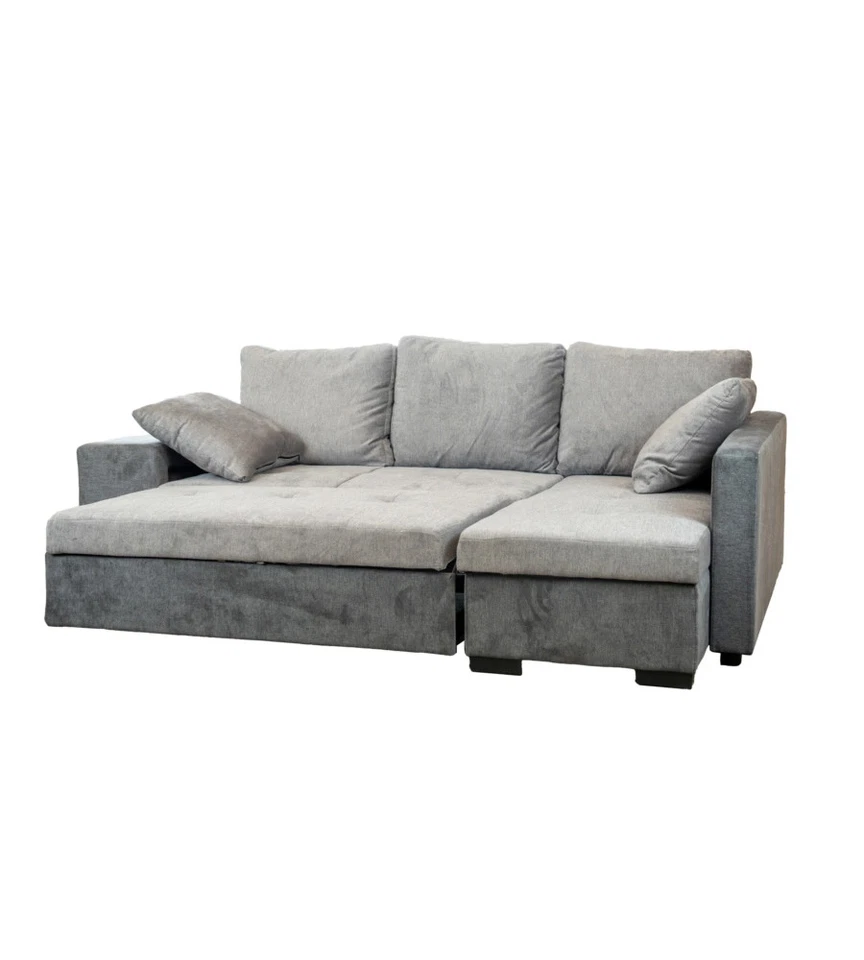 DIVANO ANGOLARE "JESSY" CON CONTENITORE POUF E PENISOLA DESTRA 247X155X94 CM - Immagine 4 di 4