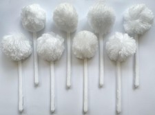Bowl Brush Toilet Cleaning Brush Set Soft Polyester Head 15x5 inches White 8...