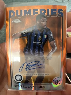 Denzel Dumfries Limitierte Auflage 22/25 Autograf Topps Chrome UEFA Champions