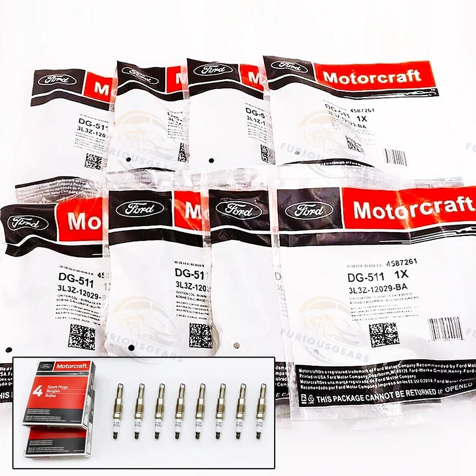 8PCS Motorcraft DG511 Ignition Coil & Spark Plug SP546 For F150 Ford Lincoln - Image 4 of 4