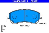 Bremsbelagsatz Scheibenbremse Ate 13.0460-5691.2 FüR Nissan Renault J11 Kadjar 2