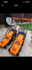 LawnMaster 2x Corded Electric Push Lawn Mowers with Grass Catcher Orange/Black