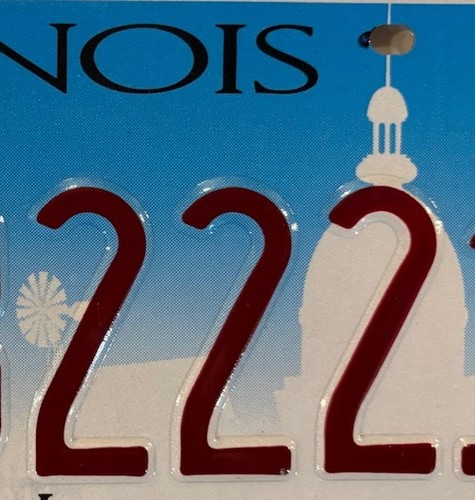 TRIPLE 2 AM 222 license plate repeating 8222 IL 2221 Alex Adam Amy Audrey Adrian - Picture 2 of 9