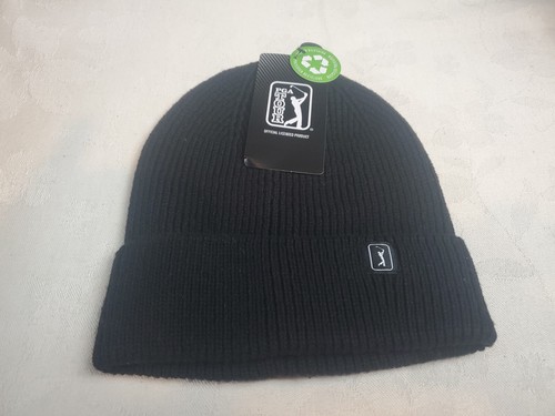 PGA Tour Gorro Tejido Negro OS Hombres Logo Puños Nuevo Con Etiquetas Golf Nuevo Con Etiquetas - Imagen 1 de 7