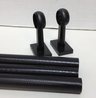 Pottery Barn Standard Single window Curtain 1.25 Rod 28-48 SM cast iron black