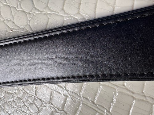 Chaps Ralph Lauren Belt Women Small Black Faux Leather Covered Buckle Silver - Picture 12 of 16