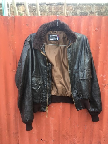 VTG Schott NYC Intermediate Flyer's Type G-1 brown Bomber leather jacket sz 46 - Picture 16 of 18
