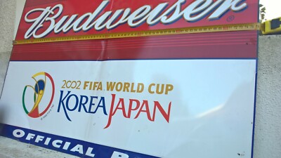 Metal Advertising ORIGINAL SIGN BUDWEISER Beer Sponsor 2002 FIFA