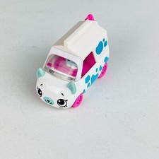 Shopkins Cutie Diecast Car White Blue Splatter Pink Wheels Cute Cat Cow Kids Toy