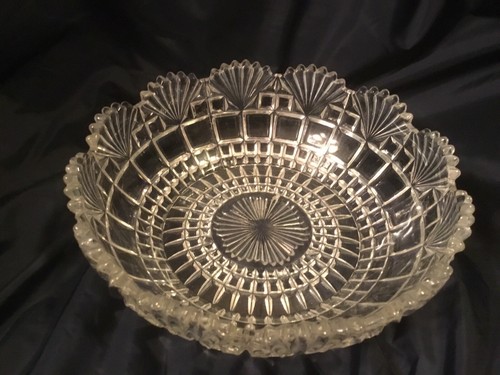 Vintage Cut Glass Bowl Estate Item 7 3/4” Diam. - Picture 2 of 3