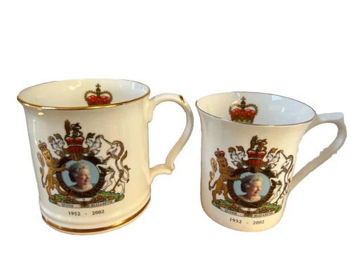 Queen Elizabeth II Golden Jubilee Cup Historic Royale Garden Bone China 2002 VTG
