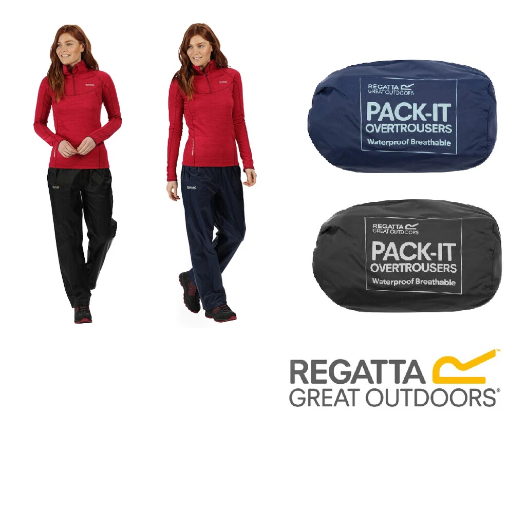 Regatta Womens Pack It Waterproof Over Trousers Ladies Adults Fishing Stormproof
