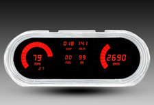 1962-1965 Chevy Nova LED Direct Replacement Gauge Cluster, Red, LEDs USA Made