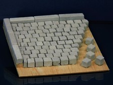 600 Keramik Pflastersteine Granit grau, quadratisch 8 mm, 1:16 / 18