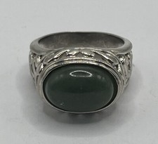 Sterling Silver with Green Stone Ring Size 7