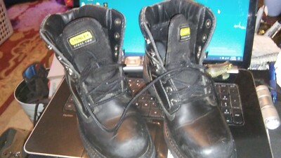 Stanley Men Leather Hard Toe Work Boot Unisex Wmn sz Blk Skid