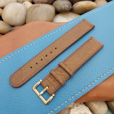 1940s Single Layer Hazel Pigskin 5/8'' Classic Vintage Watch Band & Deluxe Buckle