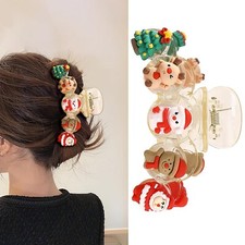 Christmas Hair Claw Clips Santa Claus Elk Snowman Design Hair Accessories Chr...