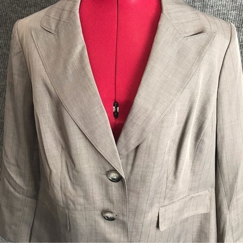 Evan Picone Blazer Women Plus Size 16W Grey Mist Long Sleeve Pockets Button NWT - Picture 7 of 10