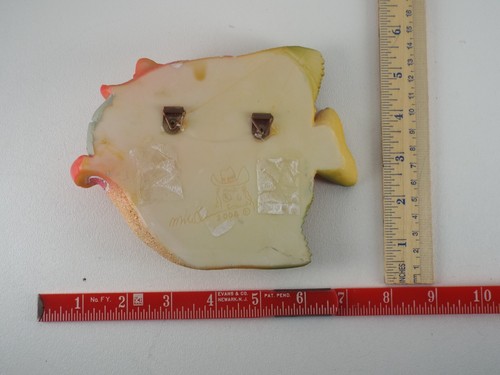 Vintage Mike Quinn Fish with Attitude Sculpted Clay Art Hanging 2004 Spotted - Picture 2 of 3
