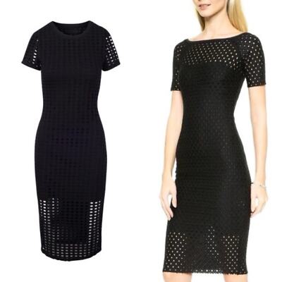 BEC & Bridge Laser Cut Black Sheath Dress, Size 2 | eBay
