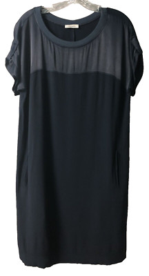 Navy Blue Max & Co Viscose Chic Knee Length Short Sleeve Dress EU 40 US 4