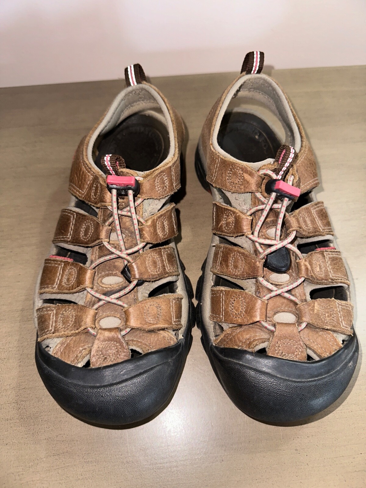 Sandali KEEN Newport H2 pelle punta chiusa scarpe donna US 8 5 marroni