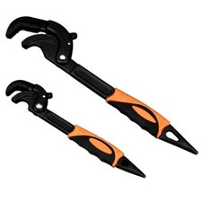 2Pcs Multi-Functional Universal Wrench Set Self Adjusting Spanner Pipe Wrench UK