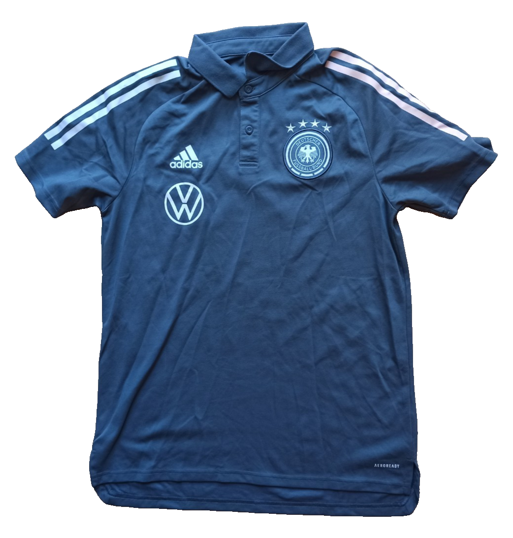 Adidas DFB Germany VW Volkswagen Training Polo Shirt Like Matchworn Grey M