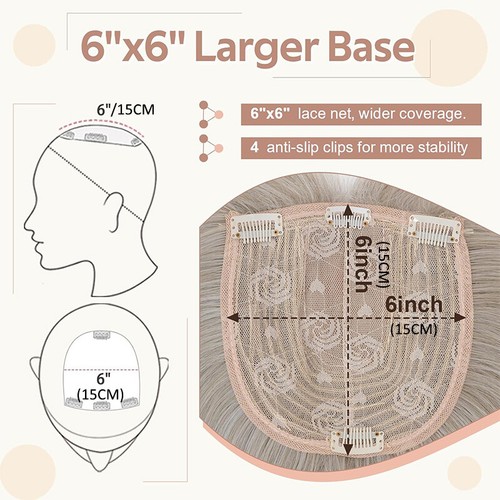 NEW Natural Thick Hairpiece As Human Hair Topper Women Wiglet Clip In On Toupee - Picture 8 of 111