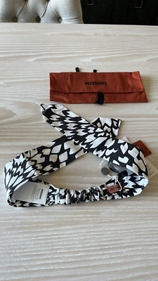 Missoni cotton headband black white NWT