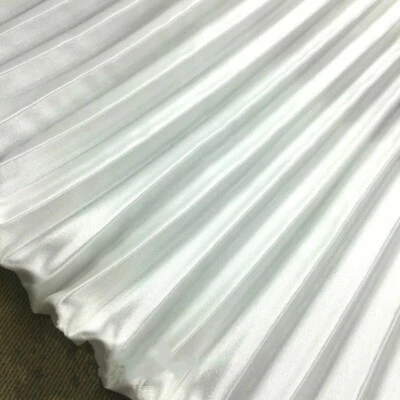 Metallisch Glänzend Satin Stoff Seidig Plissiert Tuch Dehnbar Material für Kleid - Bild 1 von 4