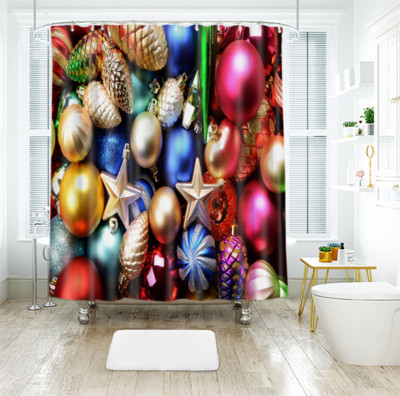 Weihnachts-Duschvorhang – Wasserdicht, 182,9 X 182,9 Cm, Mit Tannenzweigen & Schneemann-Muster