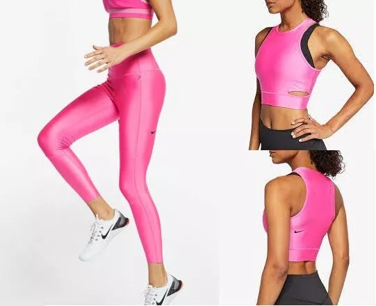 WOMENS NIKE TECH PACK TRAINING SET TIGHTS + BRA SIZE M (AT1036 686