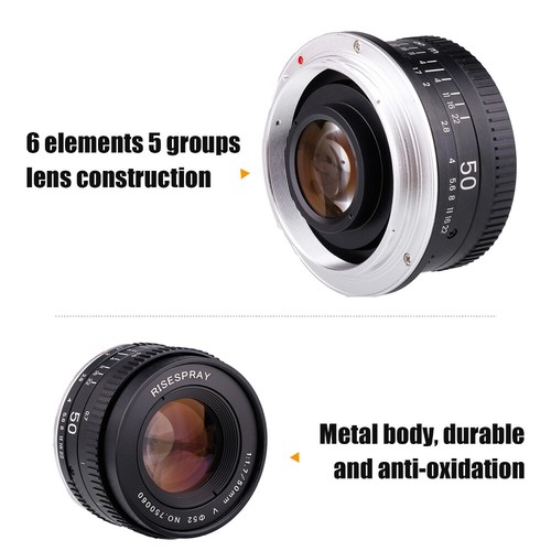 RISESPRAY 50MM F1.7 Metal HD Manual Full Frame LENS for Nikon AI F-Mount Camera - Picture 9 of 18