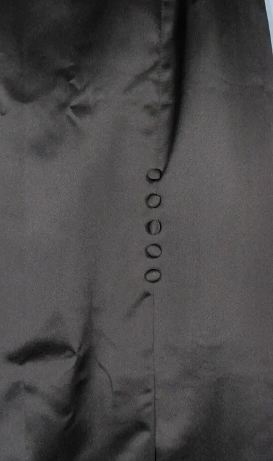 Falda Larga Recta Satén Alex Evenings Mujer Negra Elegante Botón Abertura Talla 14 Foto 4 de 4