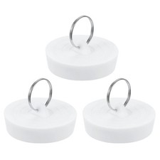 3 Pcs Rubber Sink Plug, Bathtub Drain Stopper Fit for 2" to -2-1/16", White