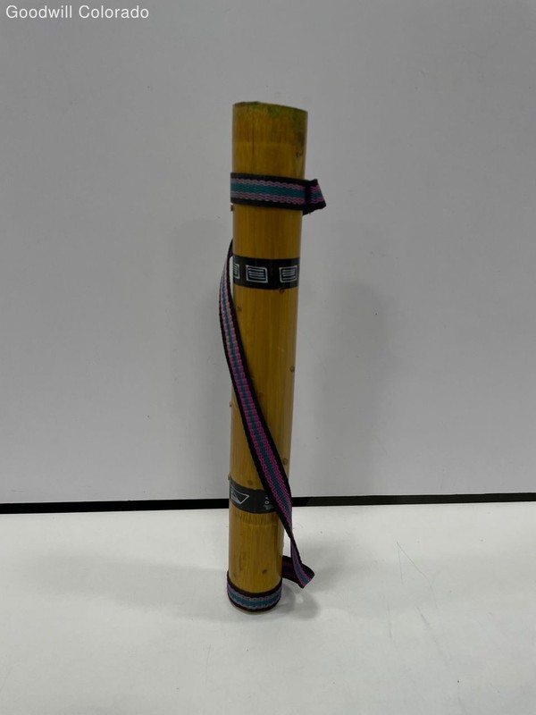 Bamboo Percussion Instrument Handheld Rhythm Stick With Strap Sun Design