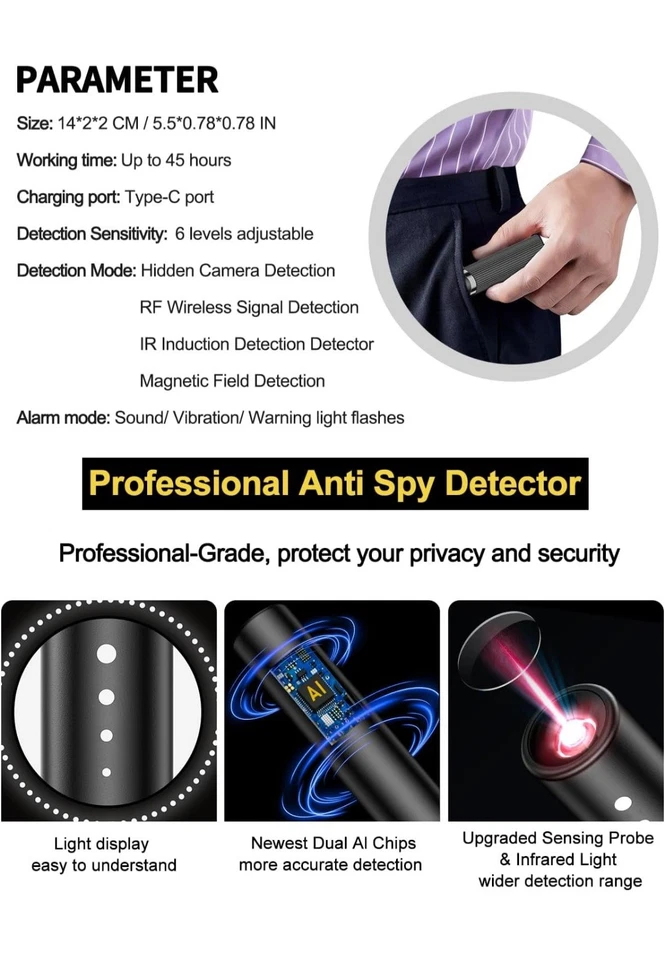 Hidden Camera Detectors  - Camera Detector Spy Camera Finder, Hidde GPS... - Image 2 of 4