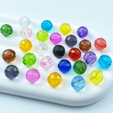 1000 PCS 6Mm Acrylic round Faceted Beads Crystal Spacer Beads Multiple Faceted L