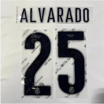 ALVARADO #25 Chivas 2025-2026 Home Nameset Heat Transfer Football Patch