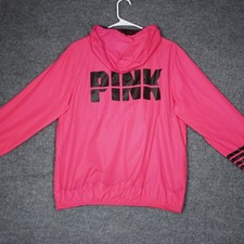 PINK Victoria's Secret Anorak Jacket Windbreaker Hoodie Pink XS Womens Pullover