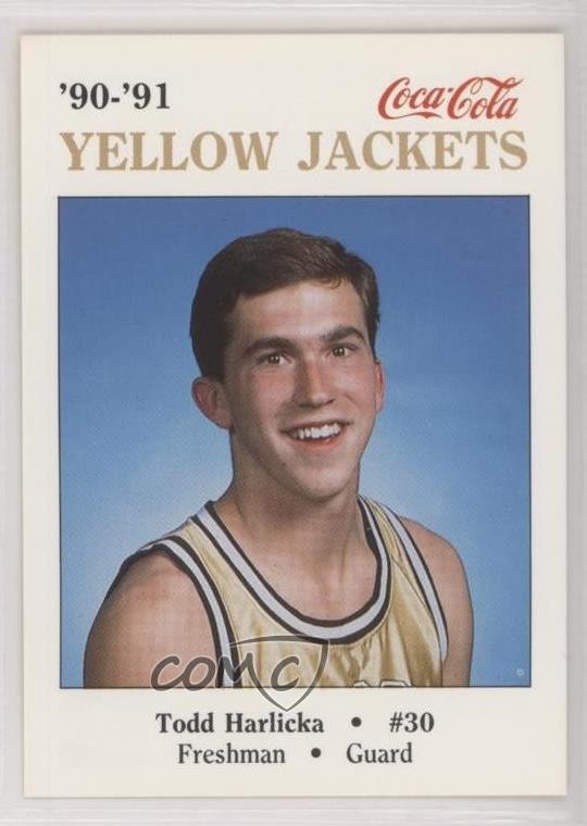 1990-91 Coca-Cola Georgia Tech Yellow Jackets Police Todd Harlicka 0q3