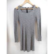 Rachel Roy Size XS Womens Cold Shoulder Cut out Long sleeve gray dress